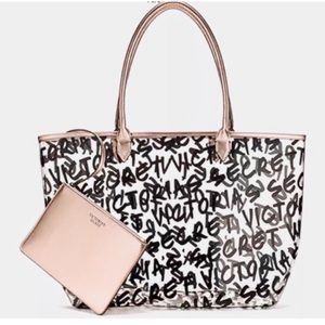 Victoria Secret Tote Bag with Rose Gold Wristlet